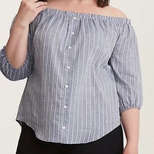 Torrid Chambray Off the Shoulder Top